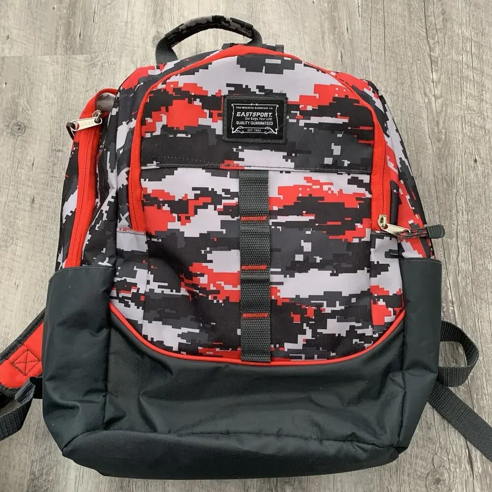 East Sport Access Backpack Mens Unisex Digital Camo Red Black Adjustable Light